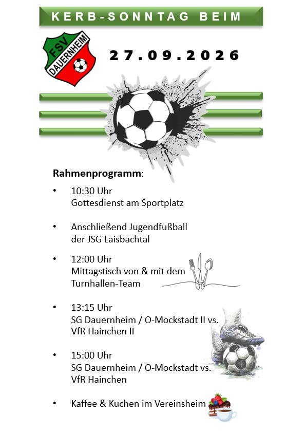 Programm Flyer des FSV Dauernheim mit allen Programmpunkten