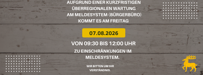 Flyer mit Hirsch auf dem Informationen der Einschränkungen vermerkt ist